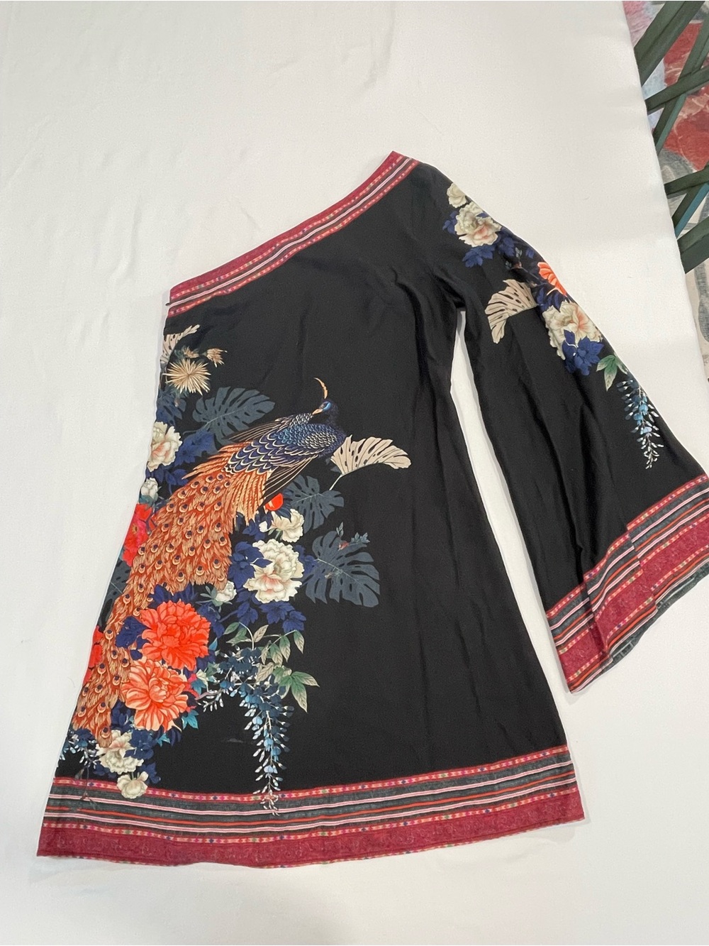 Farm Rio | Peacock Floral Ne Shoulder Dress